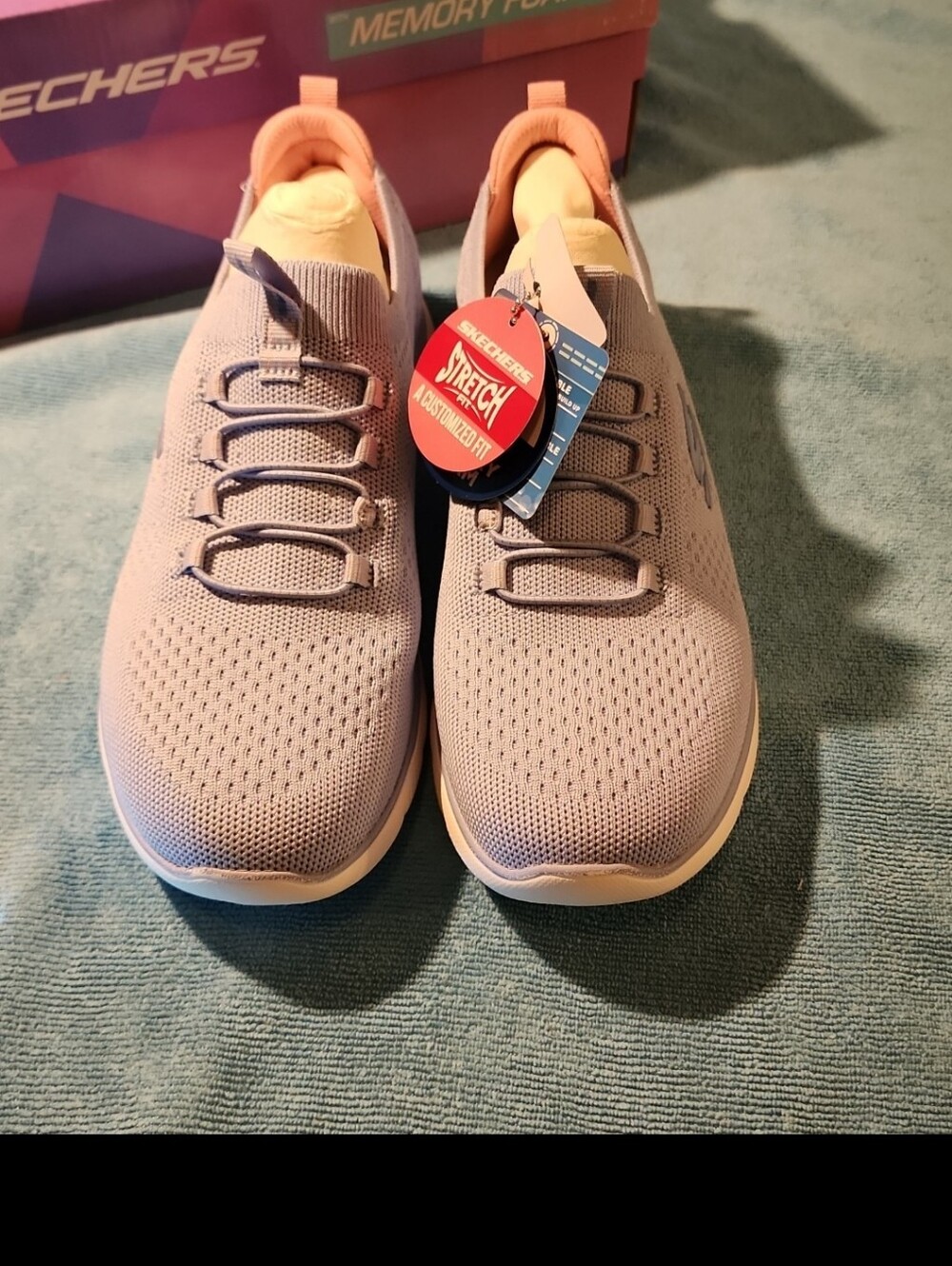 Skechers size 10 Women's Lavender and Pink Slip-On Athletic Sneakers - Picture 6 of 12